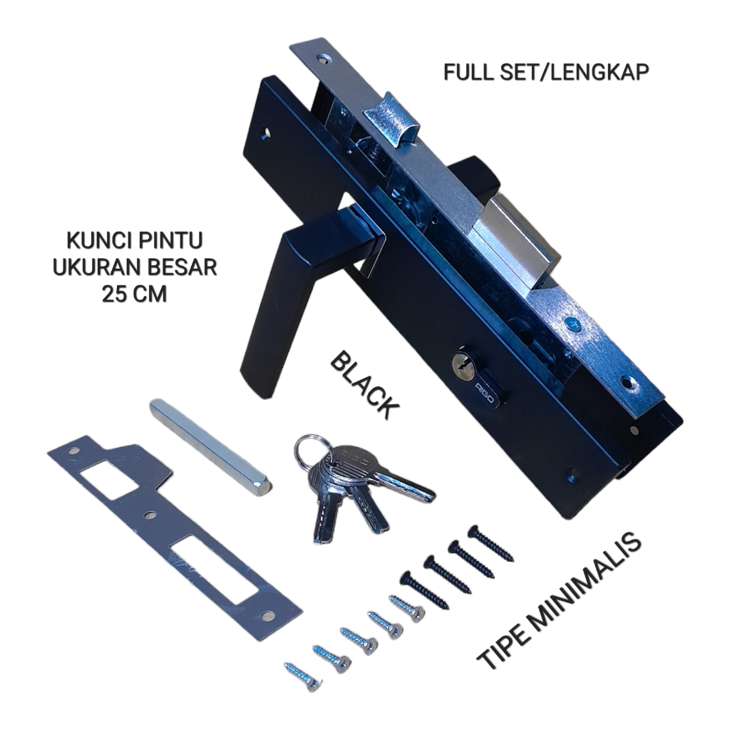 Kunci pintu set kunci pintu rumah/ handle pintu rumah/gagang pintu rumah ukuran besar 25 cm minimali