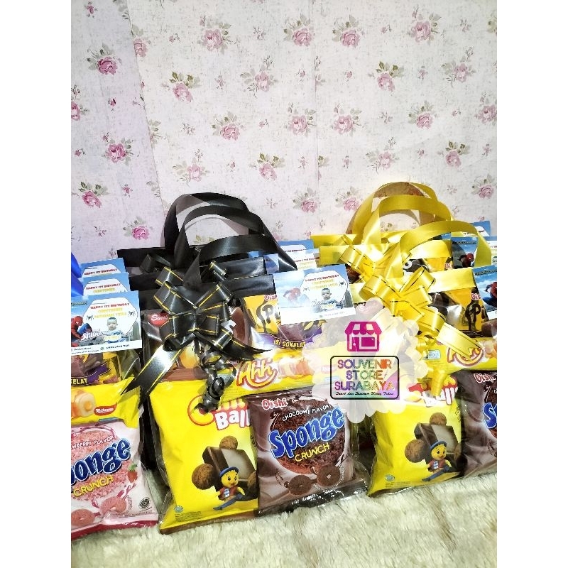 

Snack ulang tahun anak || Paket snack parcel ultah || Snack chikiballs