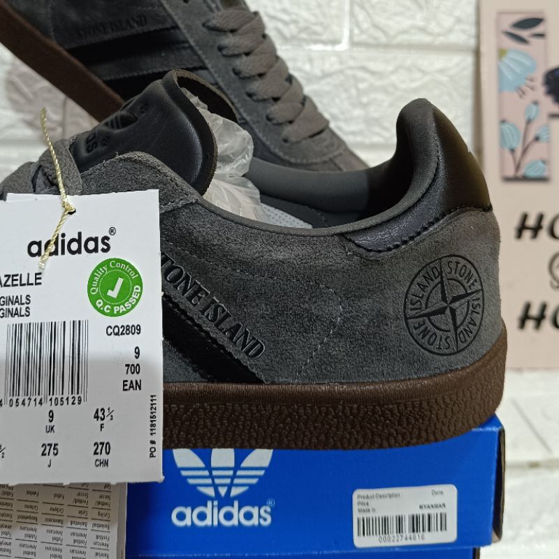 Adidas Gazelle Grey x Stone Island Custom