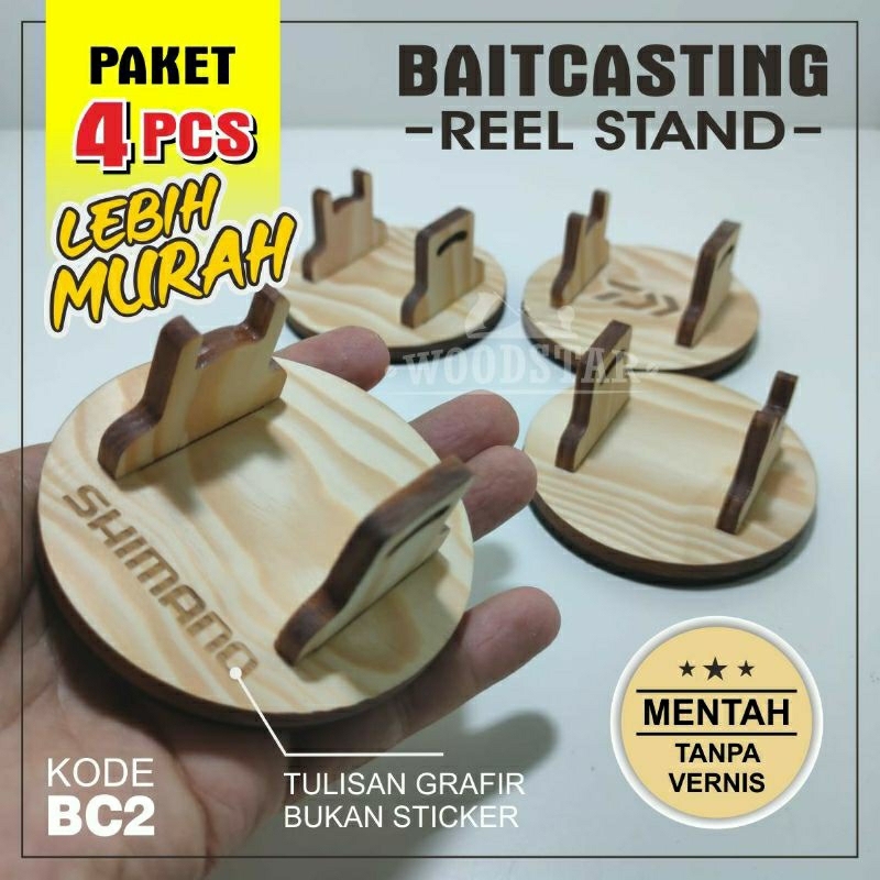dudukan kayu Reel Stand BC baitcasting, dudukan rel Baitcasting, Reel Bc holder, Dudukan reel pancin