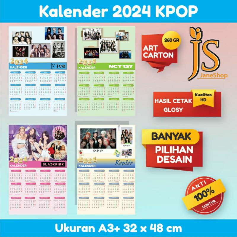 

Kalender Poster 2024 Kpop Tanpa PO