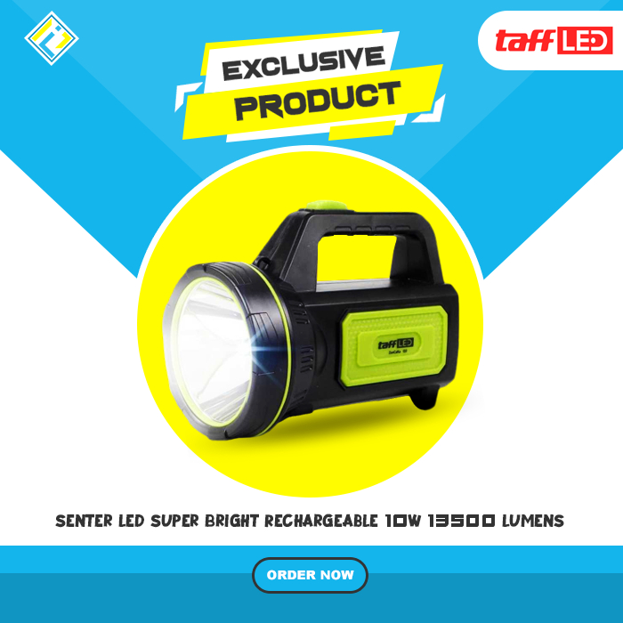 ZANCAKA Senter LED Super Bright Rechargeable 10W 13500 Lumens