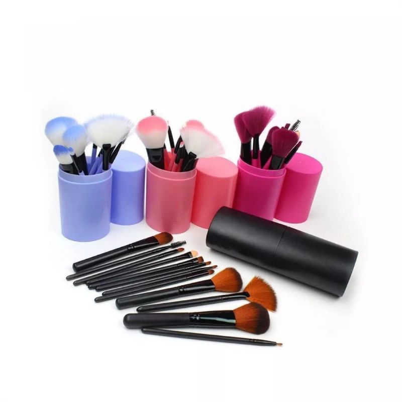 Brush Make Up Set 12IN1 Tabung / Kuas Makeup Set Kuas Alis Brush Highlighter Kuas Make Up Tabung Kd 