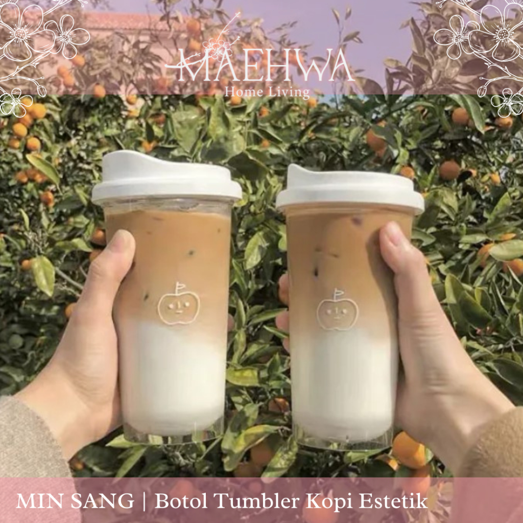 MAEHWA - MIN SANG Botol Air Cup  Air Minum Bening Tumbler Bottle Kopi Starbucks Minimalis Bottle Str