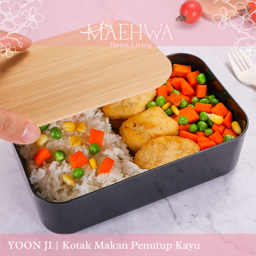 MAEHWAYOON JI KOTAK MAKAN MAKANAN MINIMALIS KOTAK BEKAL KAYU LUNCH BOX NASI ESTETIS TEMPAT MAKANAN
