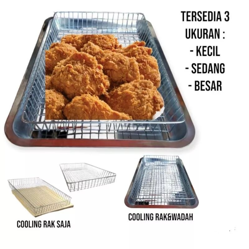 Rak Cooling rak Keranjang Dan Nampan wadah makanan gorengan  / Set Keranjang peniris gorengan dan na