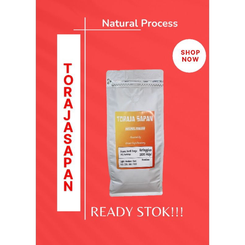 

Kopi Arabika Toraja Natural 100/250/500/1000Gram (Biji/Bubuk)