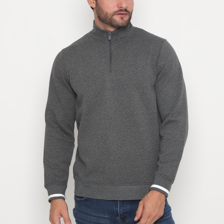 Carlos Moreno Jaket Sweater Half Zipper Outer Casual JHZ 199004