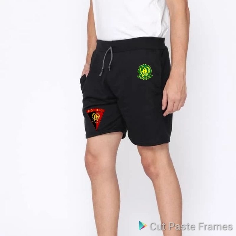Celana pendek logo polisi POLHUT