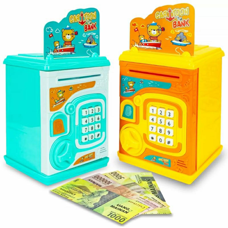 MAINAN ATM/MAINAN MESIN ATM/MAINAN CELENGAN BRANGKAS CARTOON BANK