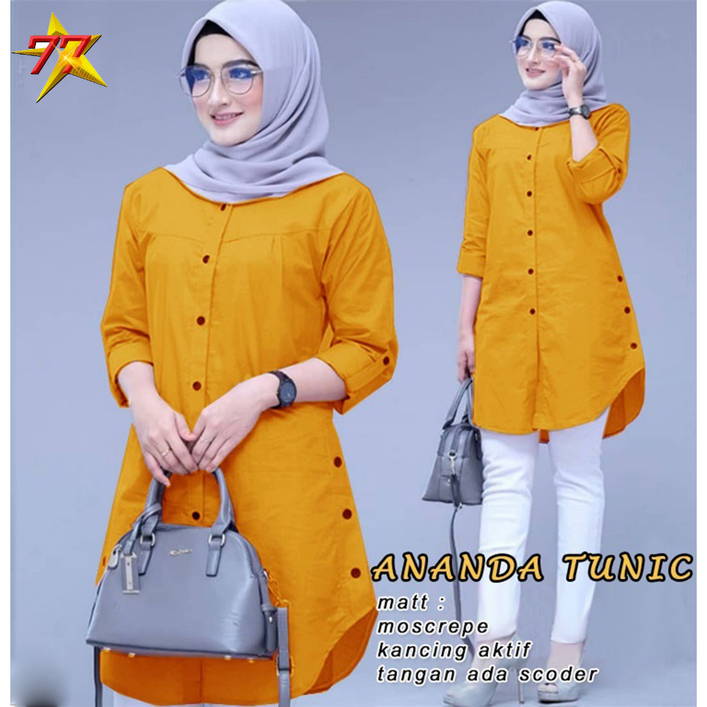 Diskon Ananda Tunik Baju Atasan Wanita Muslim, Busana Fashion Muslimah Model Terbaru, Termurah &