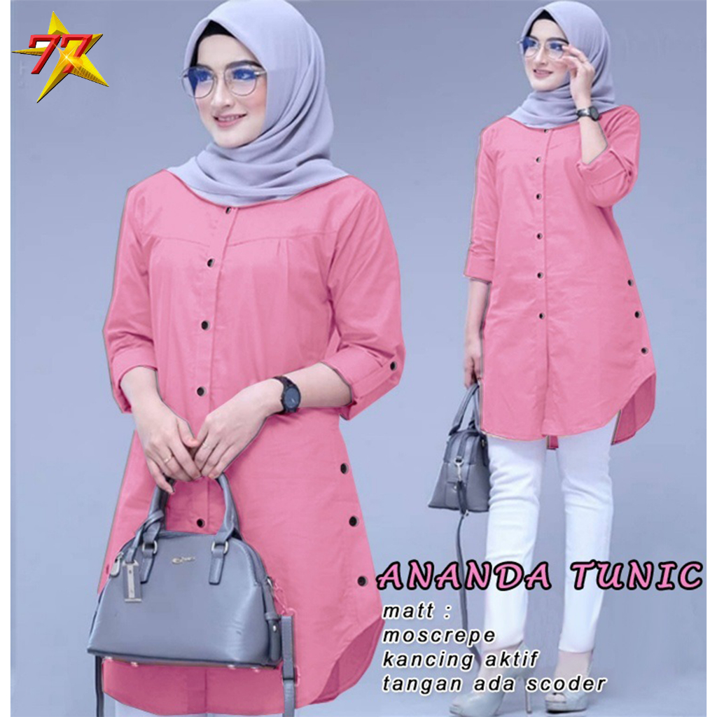 ANANDA TUNIK Baju Atasan Wanita Muslim, Busana Fashion Muslimah Model Terbaru, Termurah & Terlaris