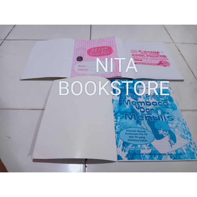 PAKET 3 BUKU CEPAT PINTAR MEMBACA DAN MENULIS - 6O JAM PINTAR BACA TANPA DIEJA- ABACAGA FULL COLOUR ORIGINAL FULL COLOUR UKURAN BESAR