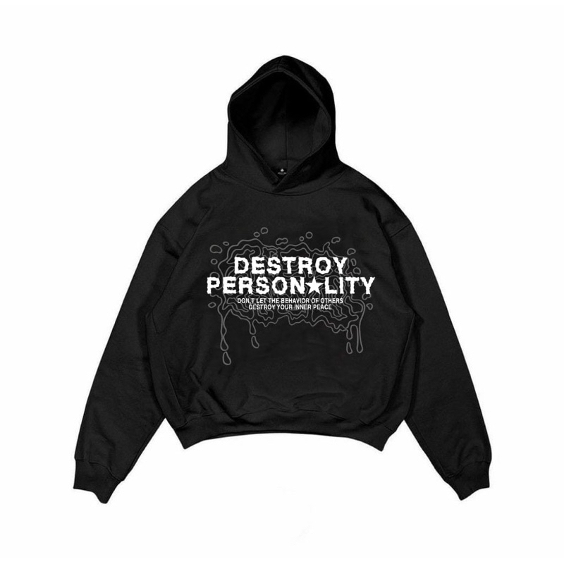 Satisfaction Hoodie Boxy Destroy Black