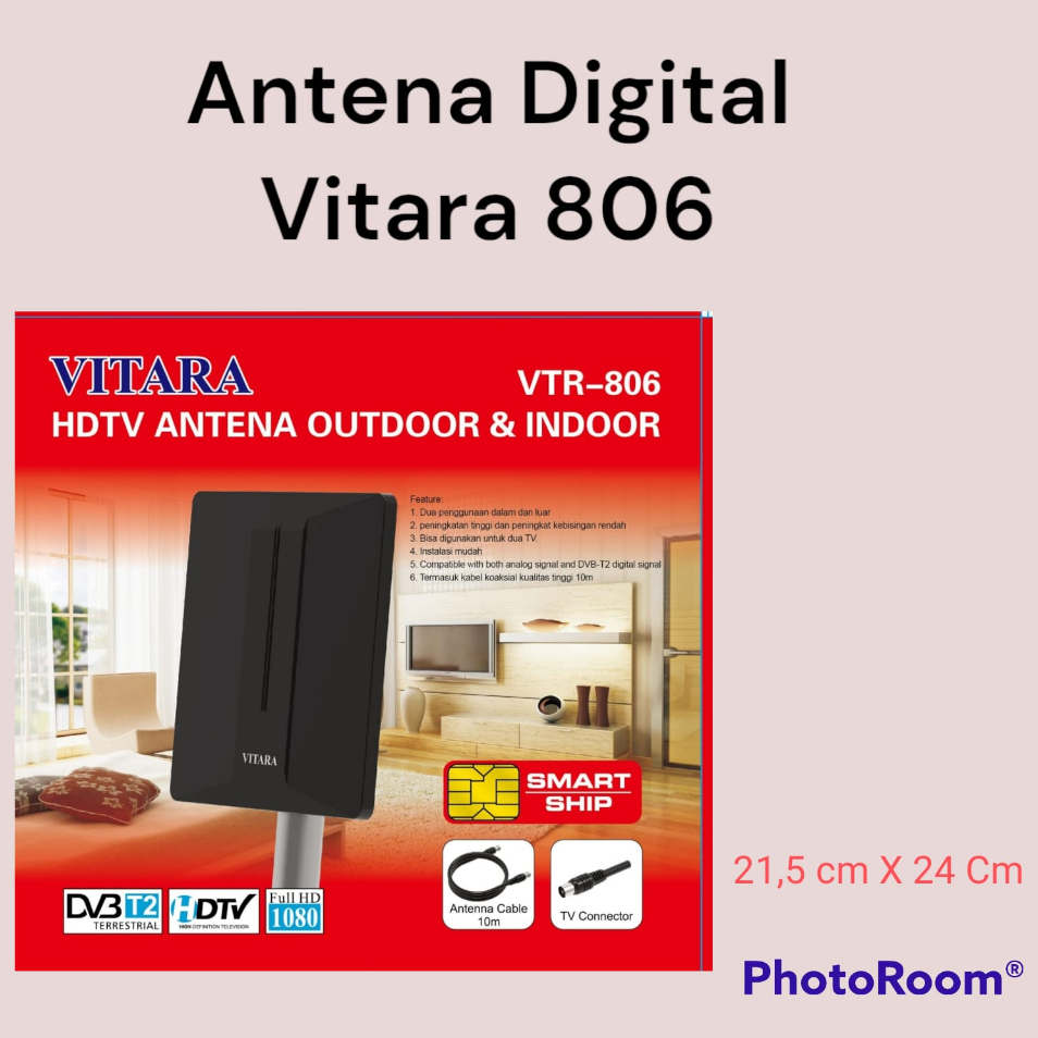 Antena Digital Indoor Outdoor VITARA VTR-806 untuk STB (Good Quality)