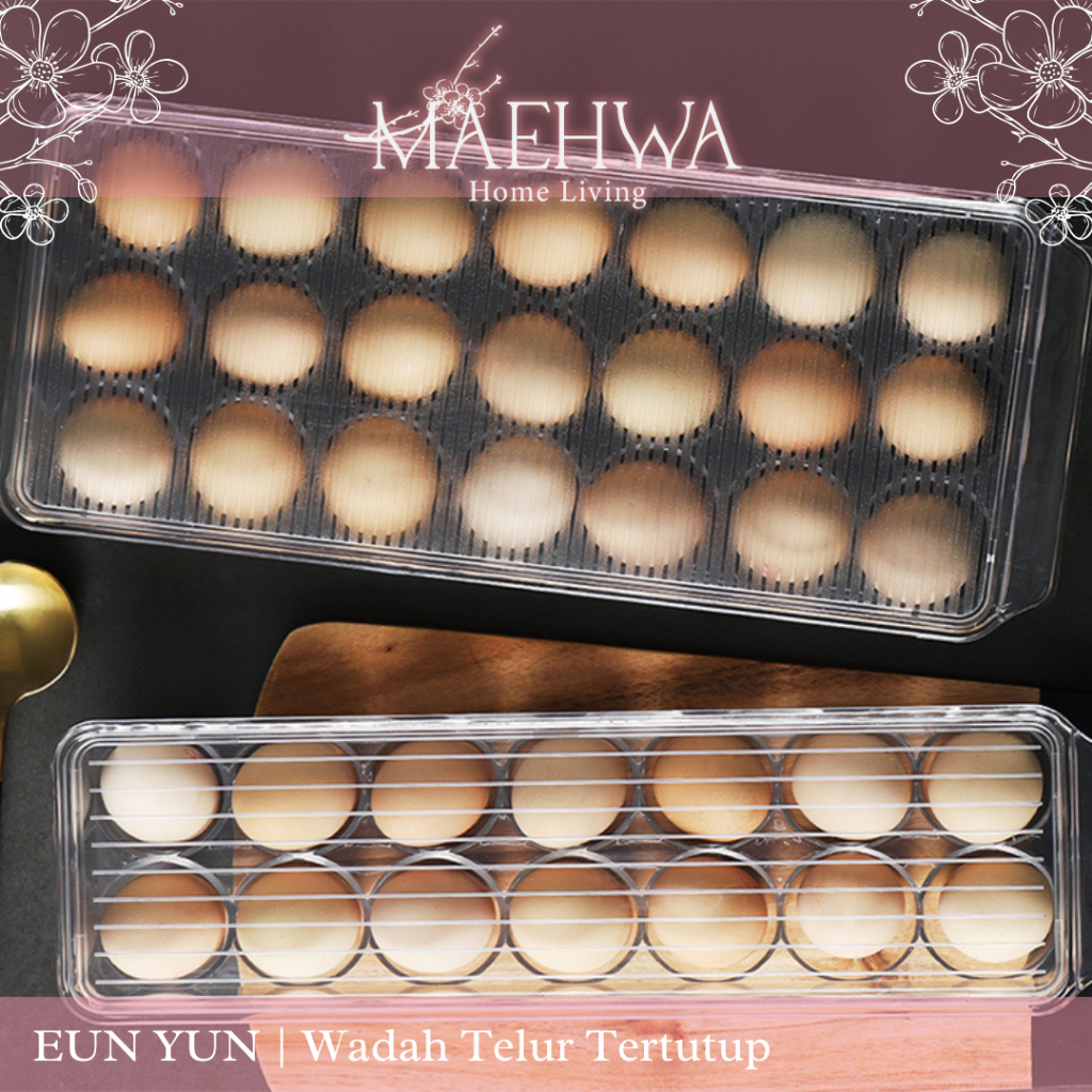 MAEHWA - EUN YUN Rak Penyimpanan Telur Kulkas Estetika Wadah Stack Telur Minimalis Laci Tingkat  Egg