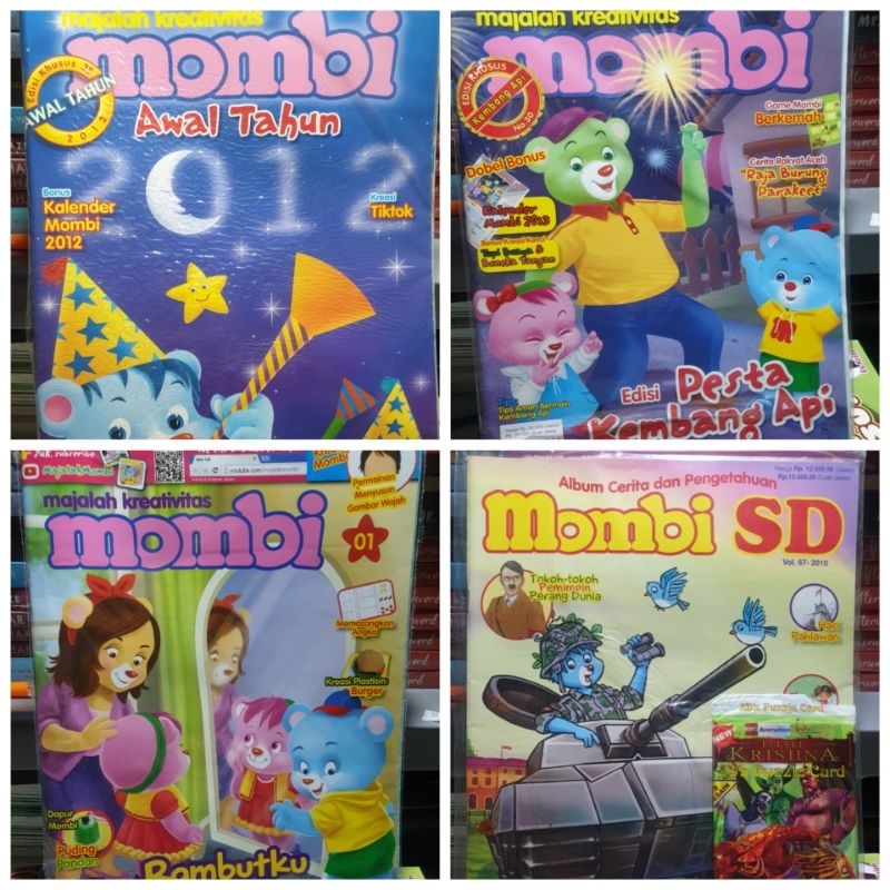 MAJALAH MOMBI EDISI LAMA,KONDISI BARU, MASIH SEGEL DAN MASIH DILENGKAPI DENGAN BONUS
