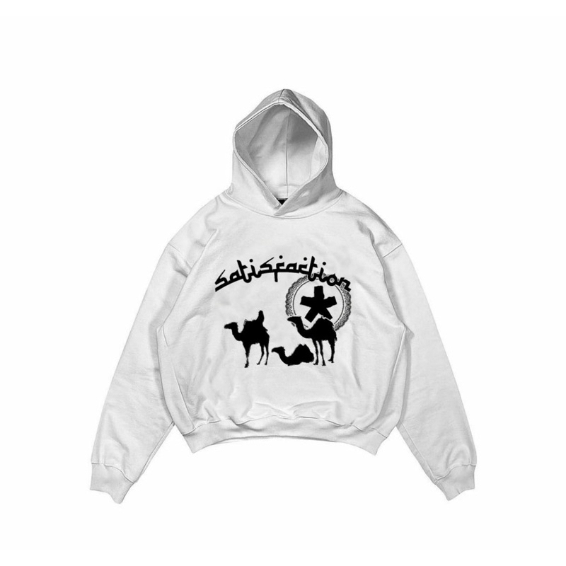 Satisfaction Hoodie Boxy Camelus White