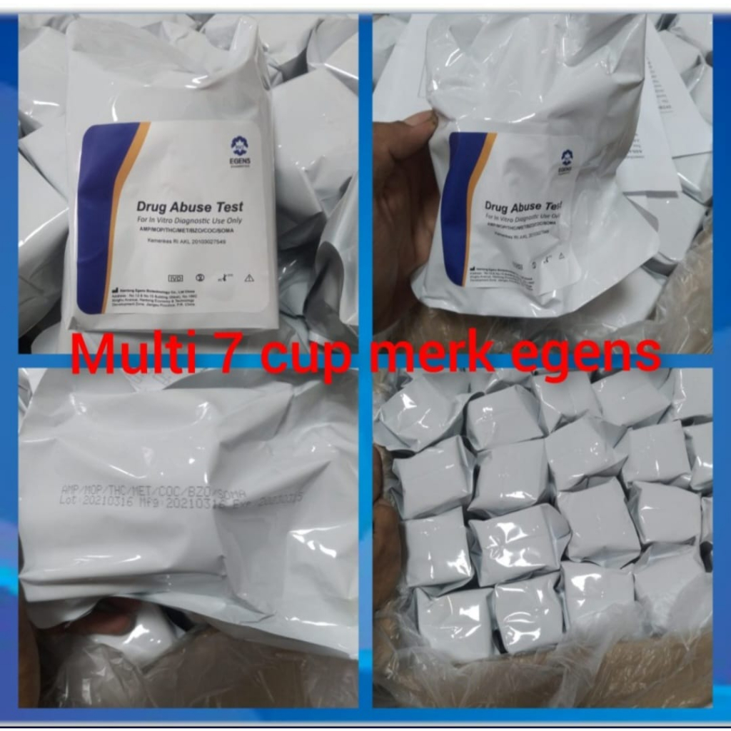 EGENS DRUG TES PANEL URIN TES CUP 7 PARAMETER/MULTI DRUG TES CUP 7 PARAMETER MERK EGENS/DRUG TES CUP