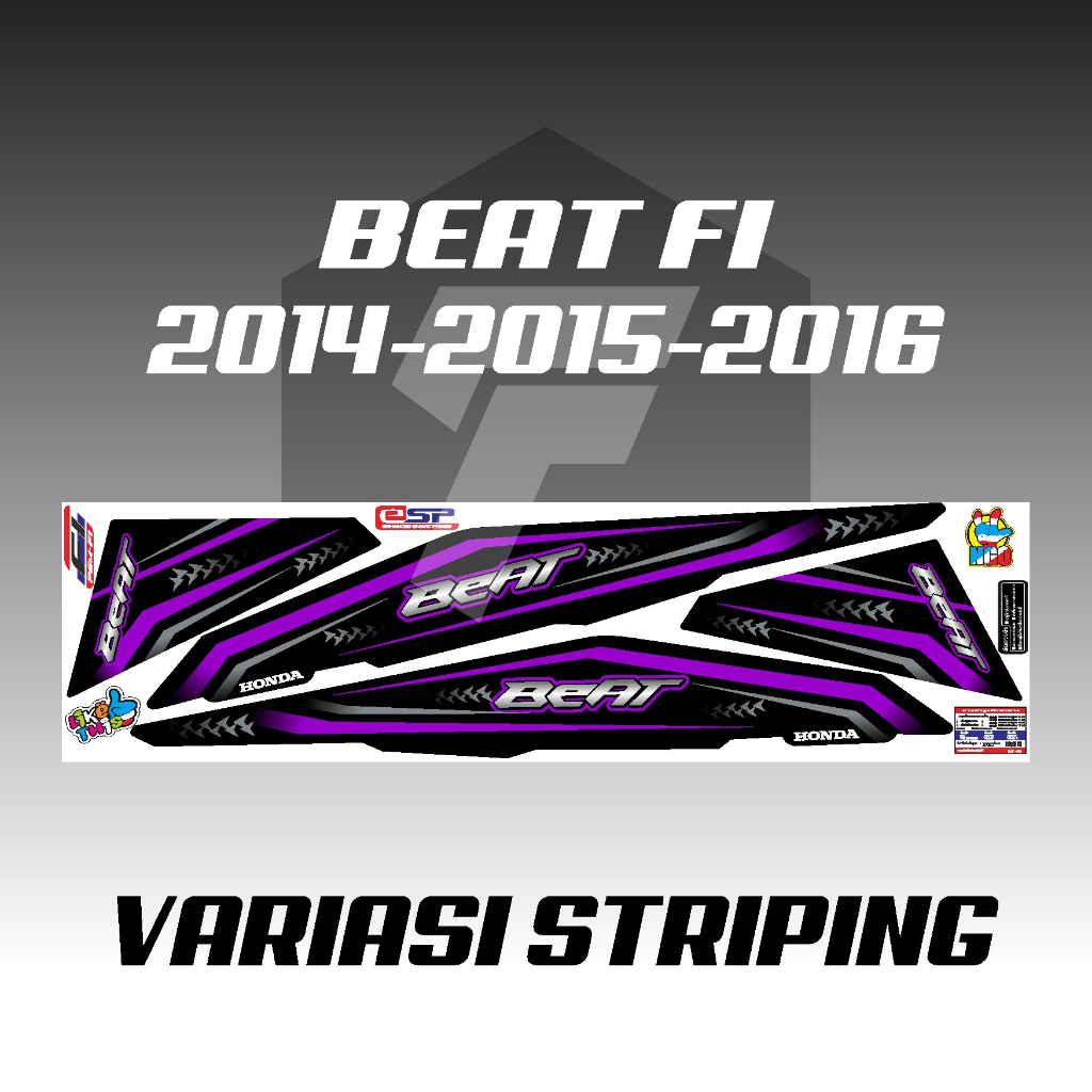 BEAT FI 2014 Sampai 2016 - Beat Fi Striping Stiker Motor Honda - HONDA BEAT