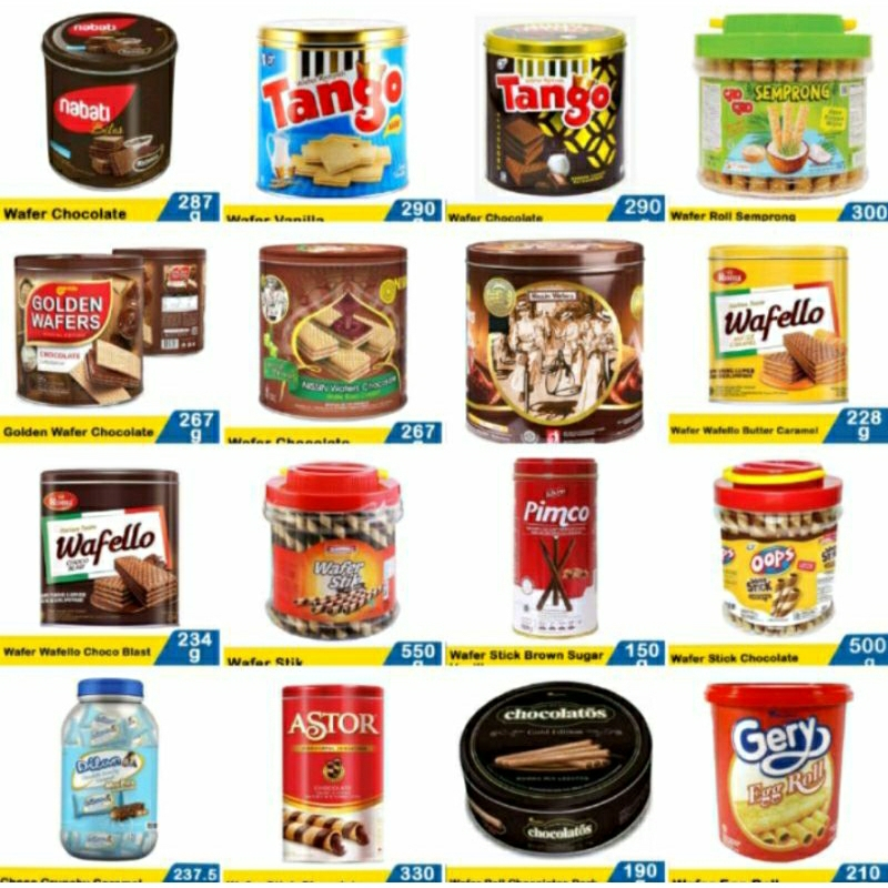 

Tango Kaleng / Nabati / Astor / Aneka Kue Kaleng / Serena / Nissin / Yupi / Inaco Jelly / Kue Lebaran / Bisa INSTAN Ready Stock Exp aman