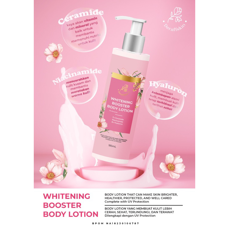 Deraffskin Body lotion whitening booster, Bpom Registered.