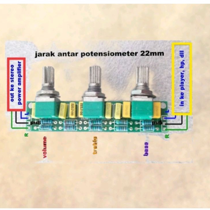 Tampa tegangan tone control stereo pasif