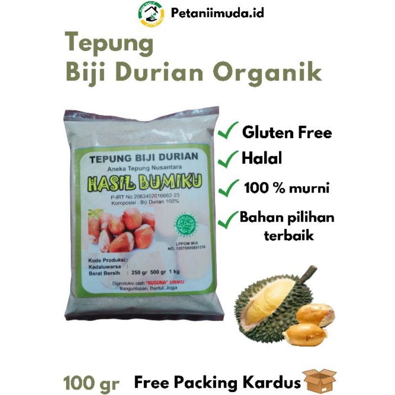 

Tepung Biji Durian Murni kemasan 100 gram