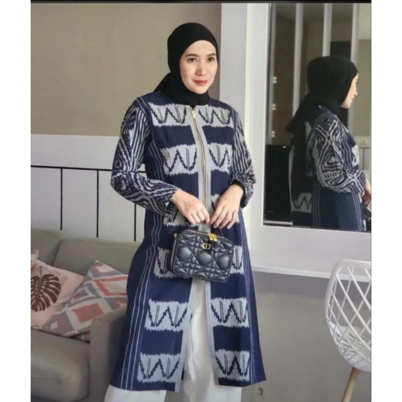 (READY)  Blazer kerja wanita tenun endek jepara