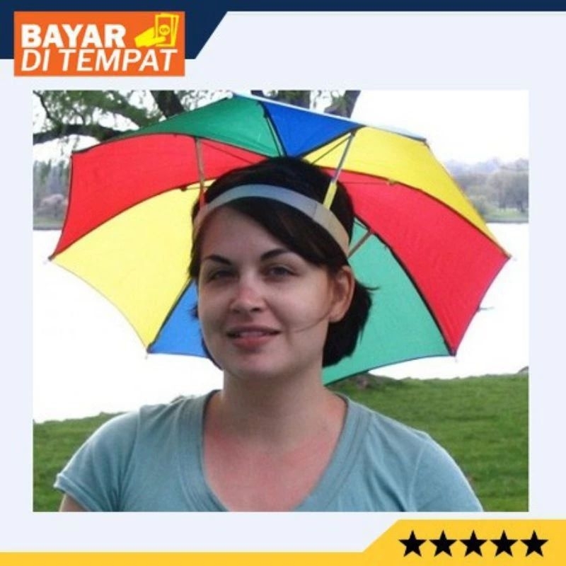 Topi Payung / Payung Topi / Topi Mancing Umbrella Funny Hat