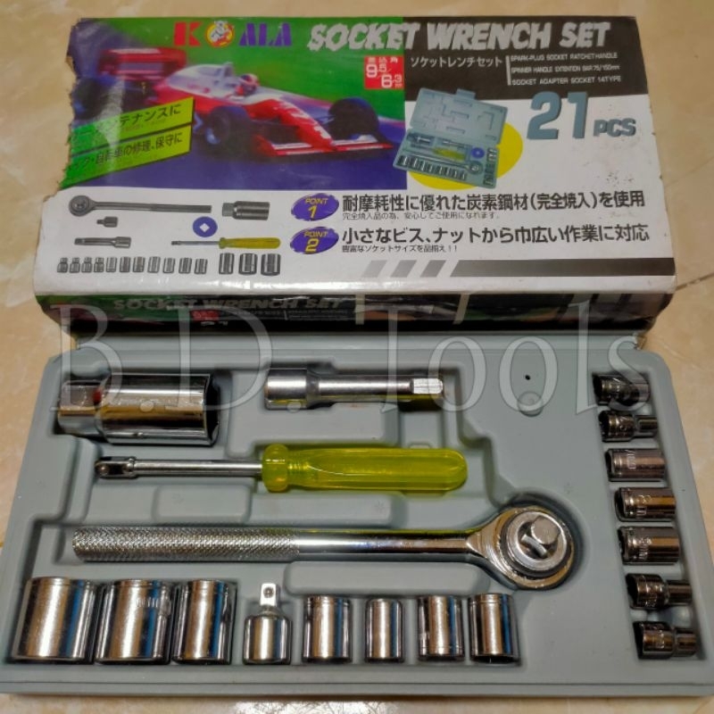 Kunci Socket Koala Set 21 Pcs VPR Socket Wrench Set