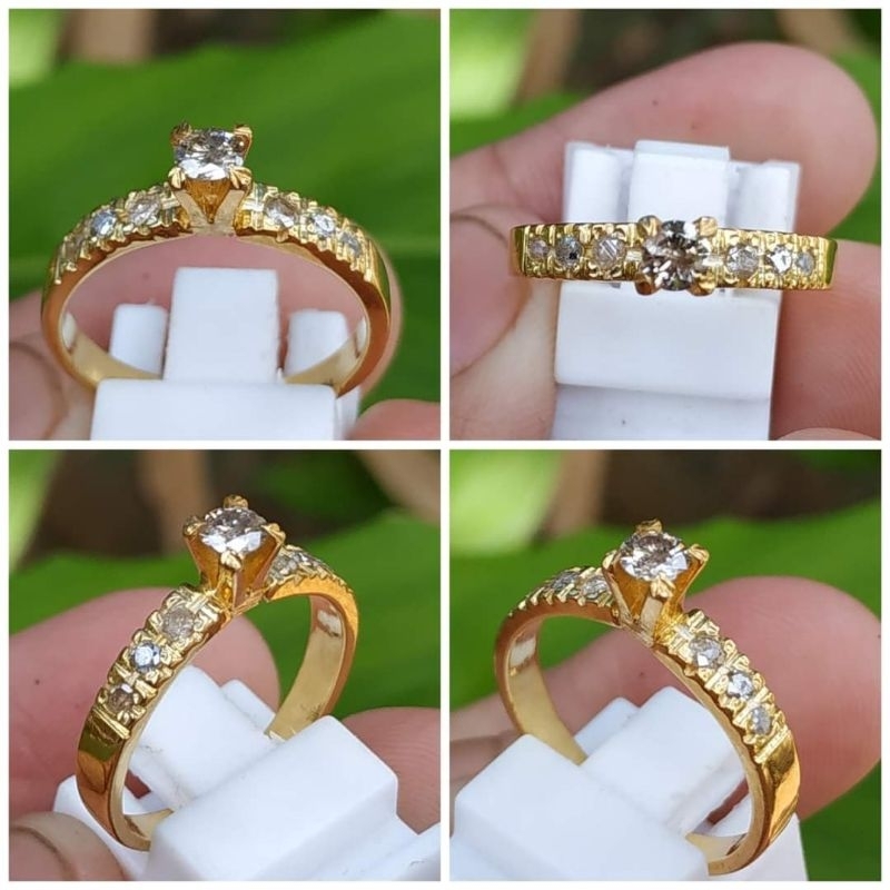 Cincin Perak Berlian Asli