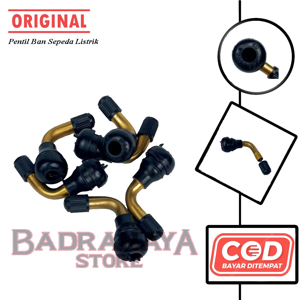Pentil Ban Tubles Bengkok Sepeda Listrik Selis Dop Tubless