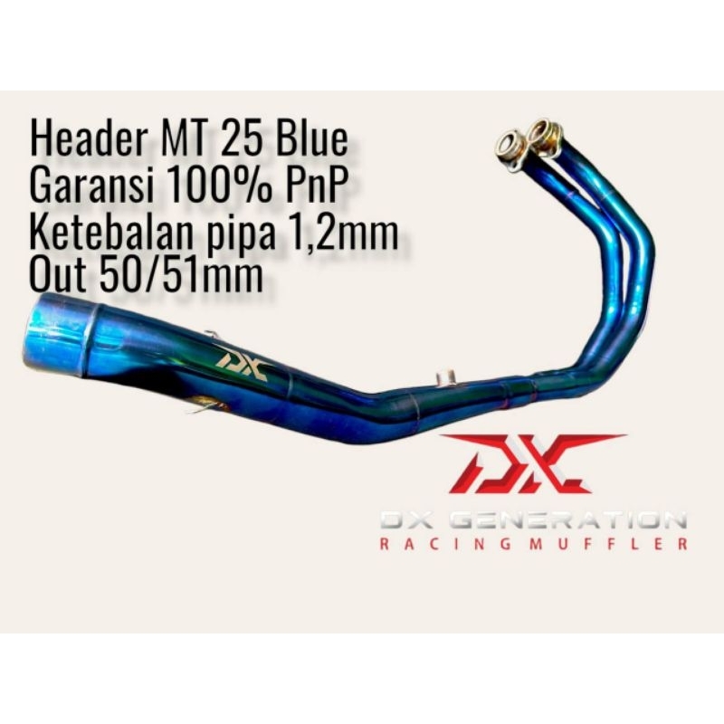 Header Blue ORIGINAL DX Generation for R25, MT25, CBR 250R, CBR 250RR, Ninja 250 Karbu/FI/New, Ninja