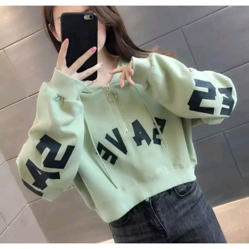 Hoodie Save Zipper Wanita Sweater Wanita Save Kekinian Korea Style