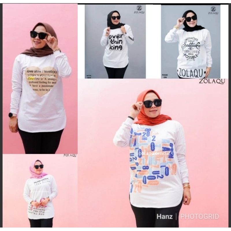 WHITE SERIES ZOLAQU ORIGINAL Terbaru  - Blouse Oval Semi Tunik