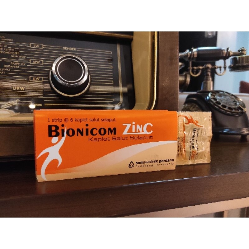 Bionicom Zinc 750MG (Multivitamin) Aroma Jeruk, 6 Kaplet/Strip