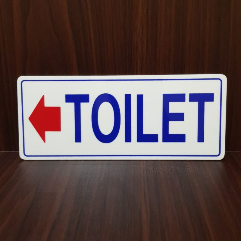 

Acrylic papan penunjuk arah TOILET kiri 22×9cm