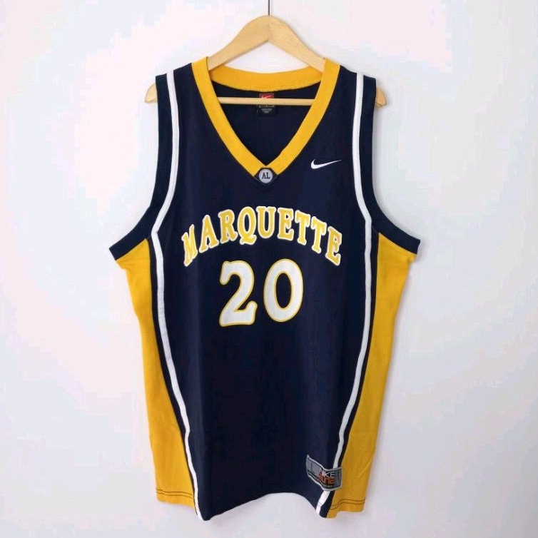 JERSEY BASKET NCAA ORIGINAL MARQUETTE UNIVERSITY #20 - NAVY KUNING