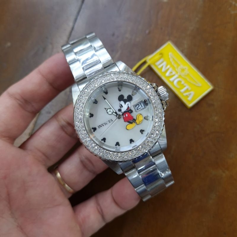 JAM TANGAN WANITA INVICTA DISNEY MICKEY MOUSE DIAMOND PERMATA