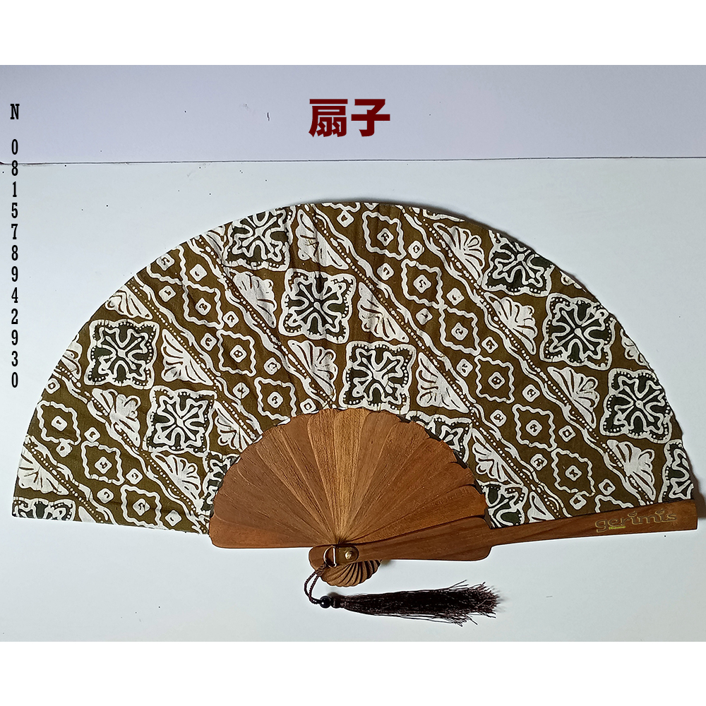 rangka kipas kayu souvenir L