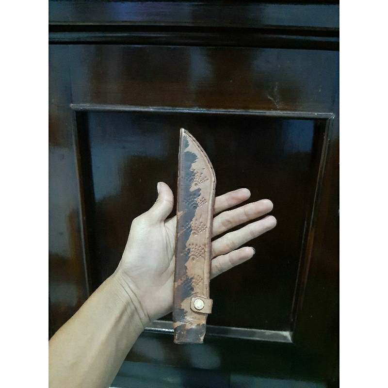 Sarung Pisau Bilah 15 x 3 cm | Bahan Sarung Kulit Sapi