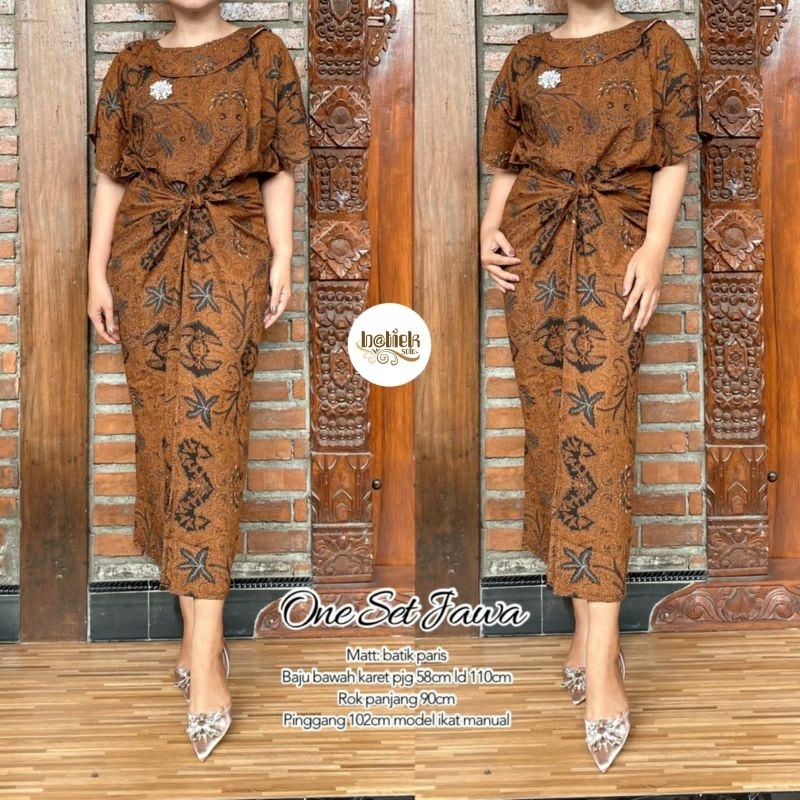 Setelan Rok Lilit Batik Paris Lawasan Classic