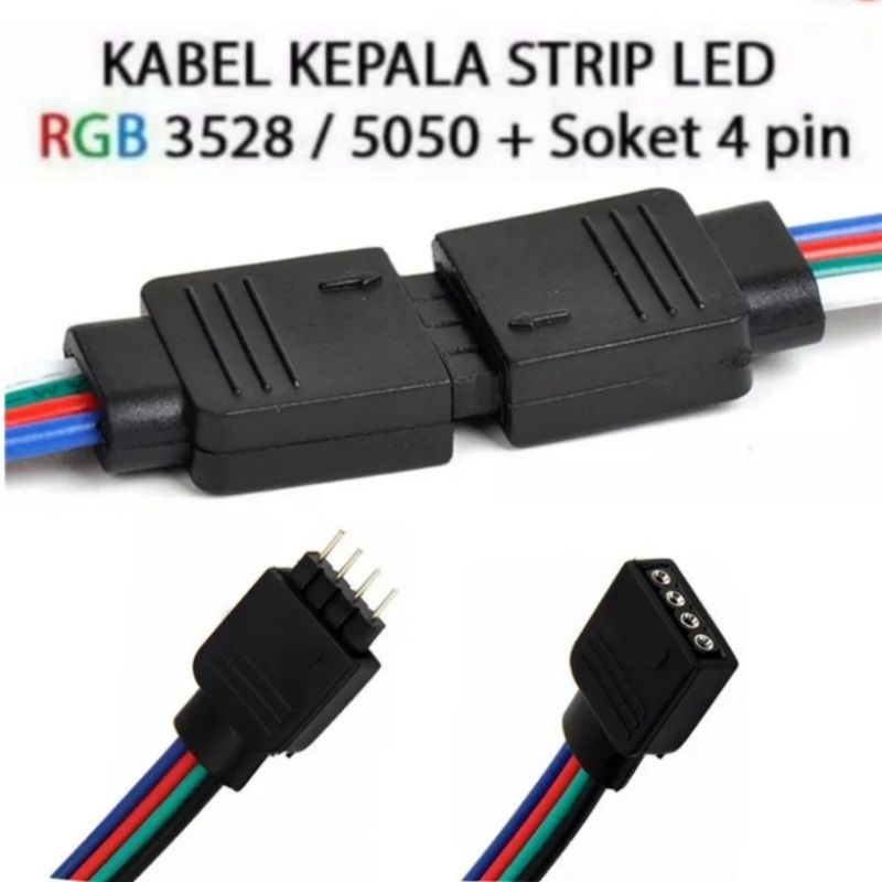 Soket Kabel Sambung RGB 4 Pin Sisir Led Strip SMD 3528 SMD 5050