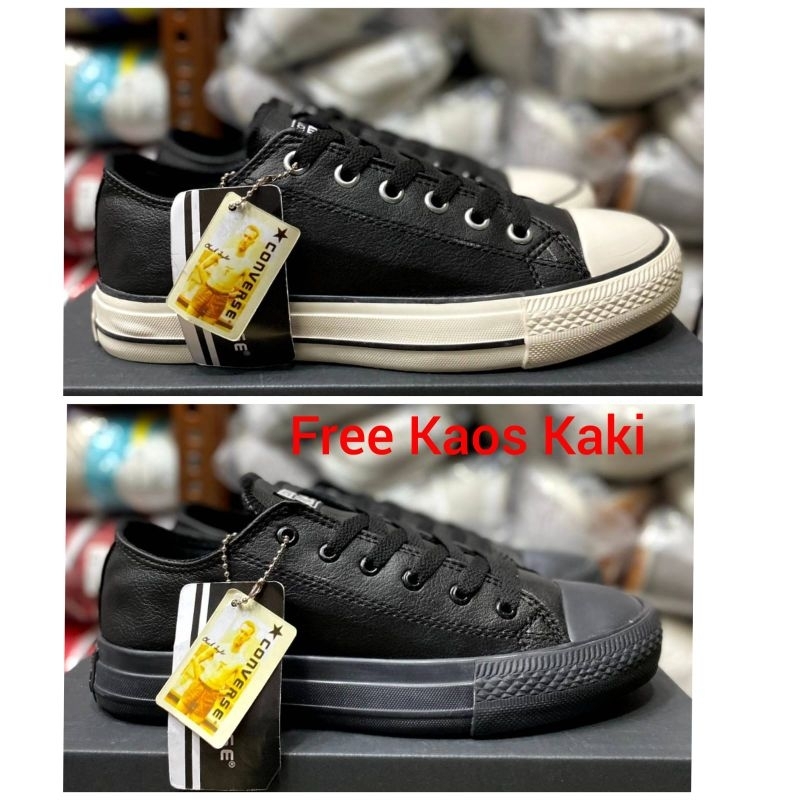 Sepatu Converse Kulit Hitam Pria Wanita