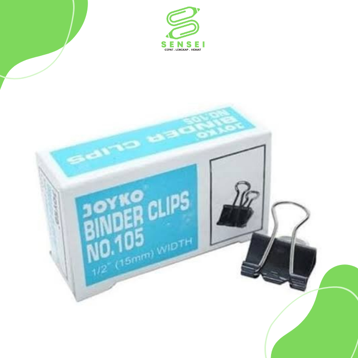 

1 Pack Binder Clip Klip Penjepit Kertas Joyko Black 105 Isi 12 Pcs