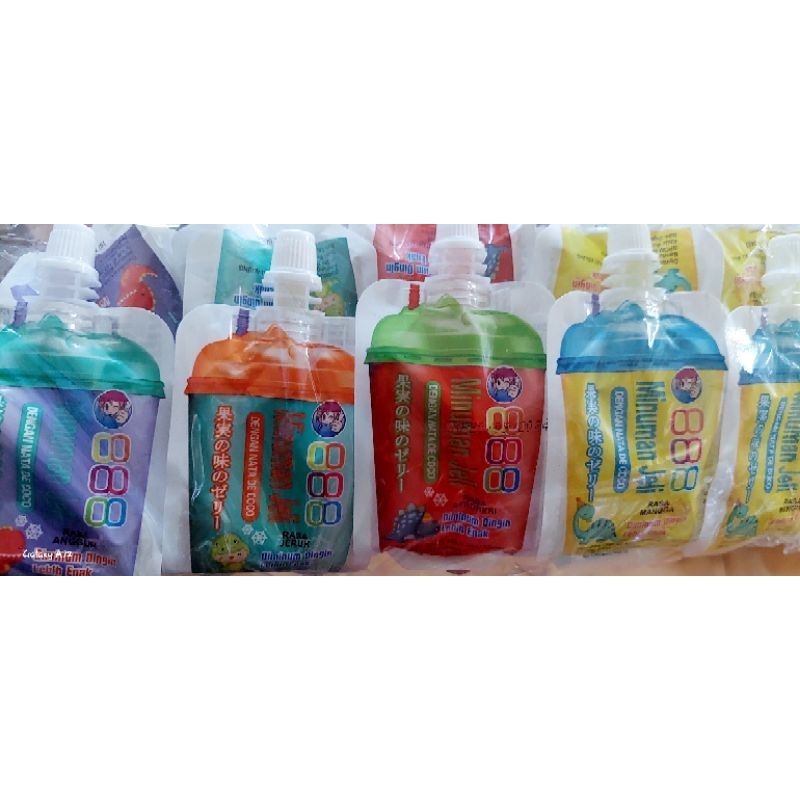 

888 minuman jely nata de coco (1pack isi 10pcs)