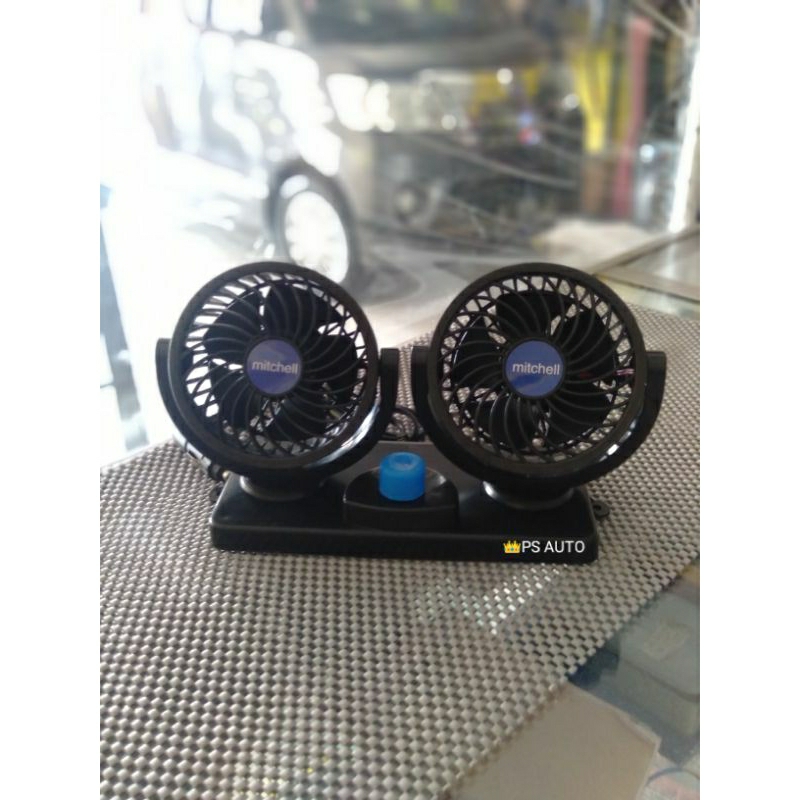 kipas angin mobil dobel bulat 12v / kipas angin dashboard mobil 12v / kipas angin mobil
