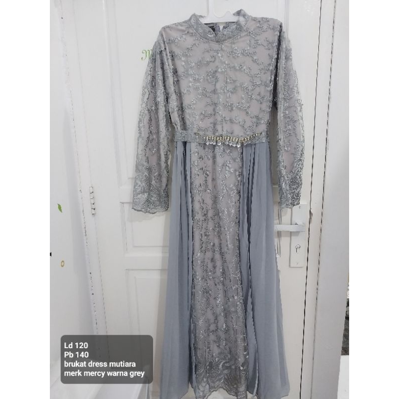 gamis gress brukat mutiara bridesmaid
