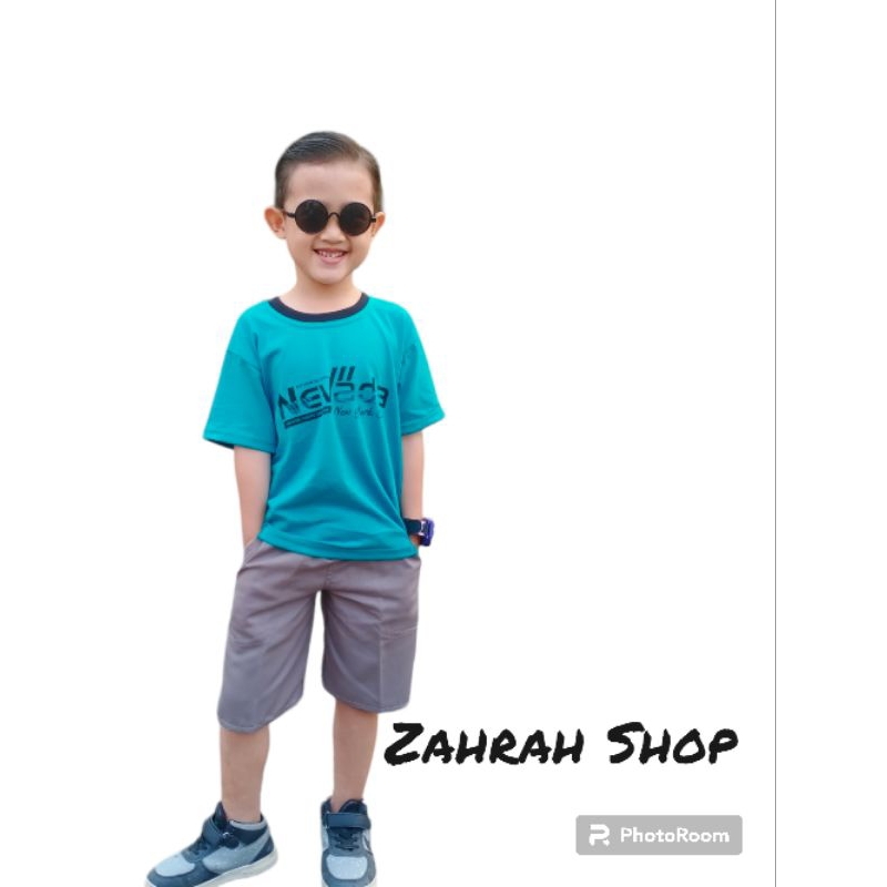 Setelan Kaos anak celana pendek Chinos umur 5-10 tahun ll setelan kaos celana anak 5 6 7 8 9 10 kaos